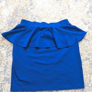 Marquis Royal Blue Ruffle Overlay Mini Skirt Size S